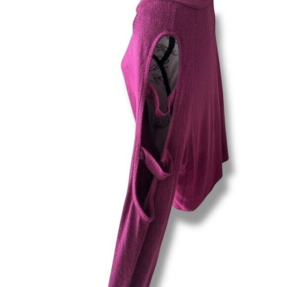 New Haptics Holly Harper Purple Super Soft Heather Lattice Long Sleeve Top 3X - Picture 4 of 6